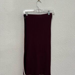 Scotch & Soda Red Pencil Midi Skirt with Slit